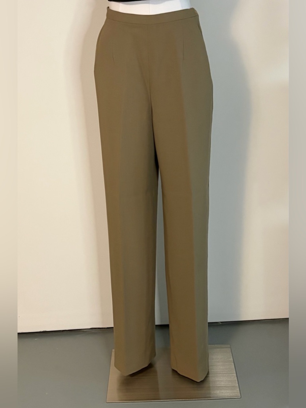 Vintage Georgio Armani tan wool twill straight leg pants, 1990s